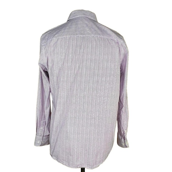 Tattersall Soho Men’s Dress Shirt With Purple Stripes & Dots Med or Large ? - Picture 5 of 10